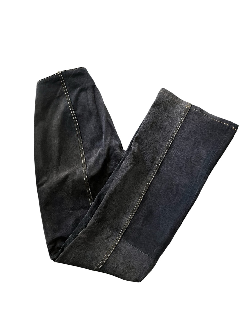 Wilsons Leather Blue Boot Cut Suede Panel Pants